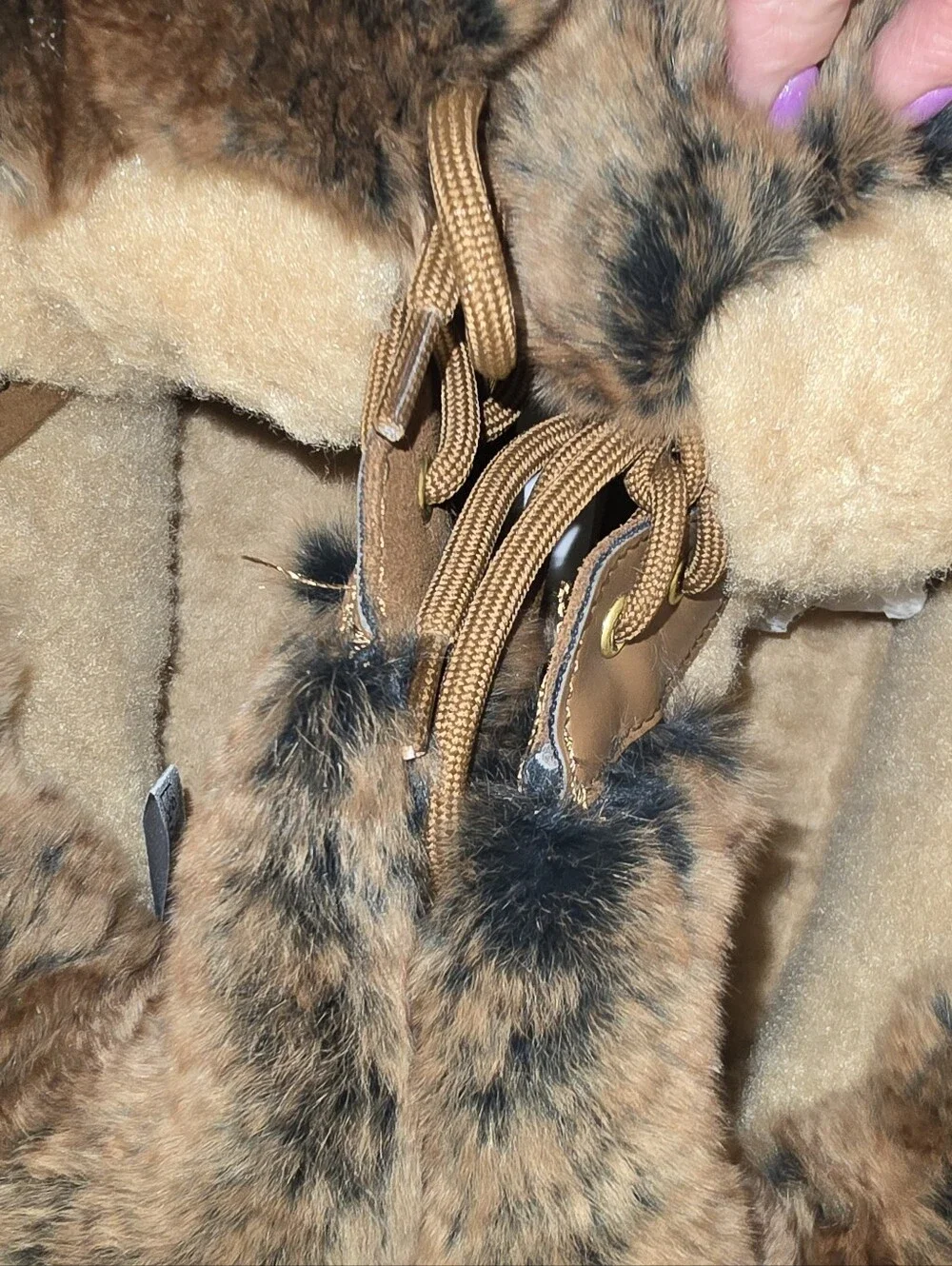 Cougar Danica Brown Suede Real Rabbit Fur Waterproof Winter Sneaker Boots NWT
